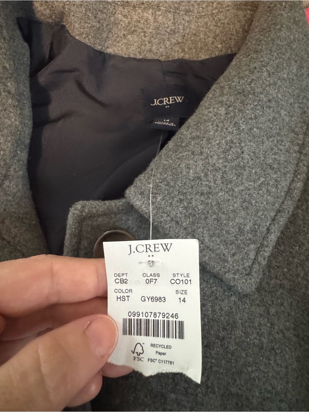 Women’s Gray Wool Blend Driving Coat - Picture 5 of 13